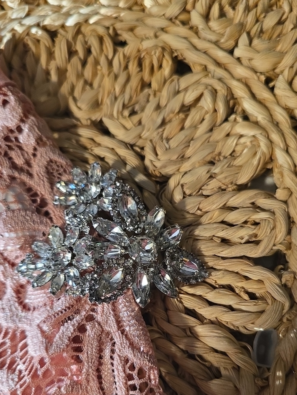 Crystal Floral Brooch Pin
